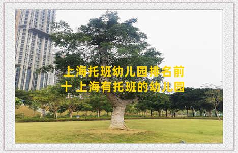 上海托班幼儿园排名前十 上海有托班的幼儿园